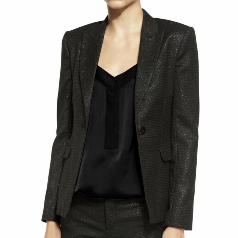 ATM Anthony Thomas Melillo Metallic Glitter Blazer Jacket XS